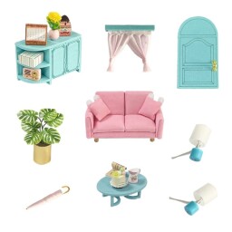 Miniatura domečku Slunný obývací pokoj