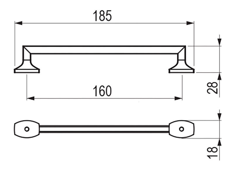Úchytka Menfi 160 černá matná 