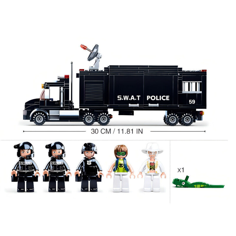 Sluban Policie  SWAT mobilní základna a zloději ve vrtulníku