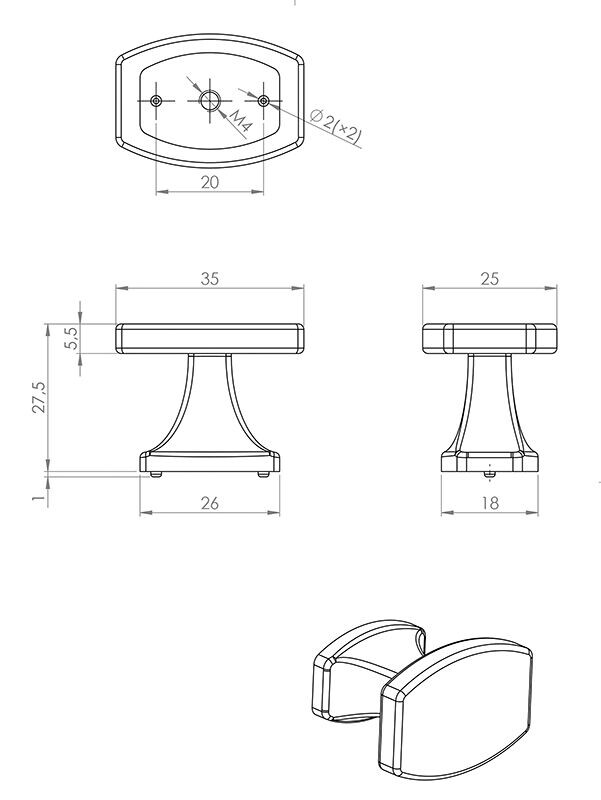 Knop Menfi černá matná