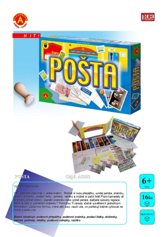 Pošta vzdělávací společenská hra
