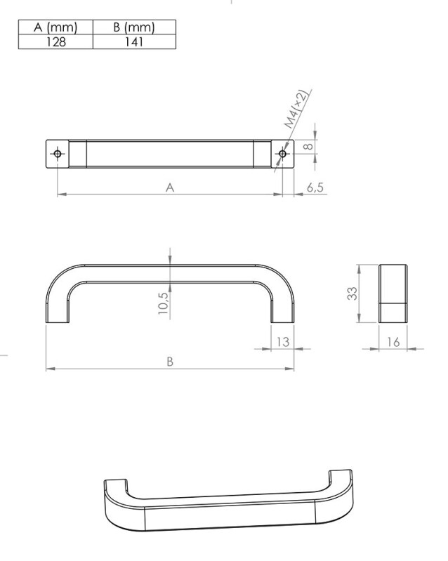 Úchytka Metra 128 buk