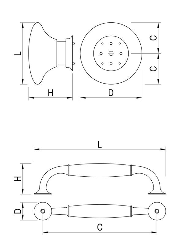 Knop Victoria staročerná