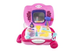 Malá kadeřnice s fénem a doplňky 18ks v kufříku na kolečkách 