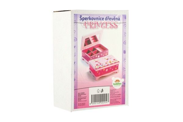 Šperkovnice Princess zrcadlo dřevo 17x7x11,5cm