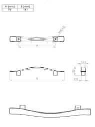 Úchytka Luda 96 chrom lesklý