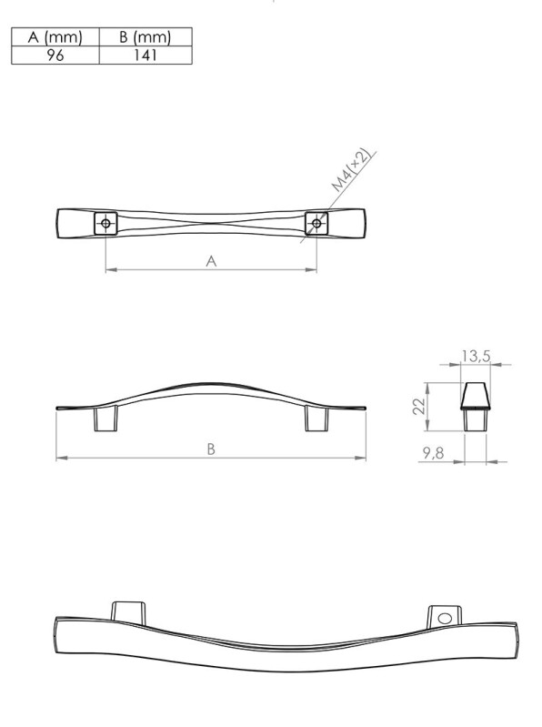 Úchytka Luda 96 chrom lesklý