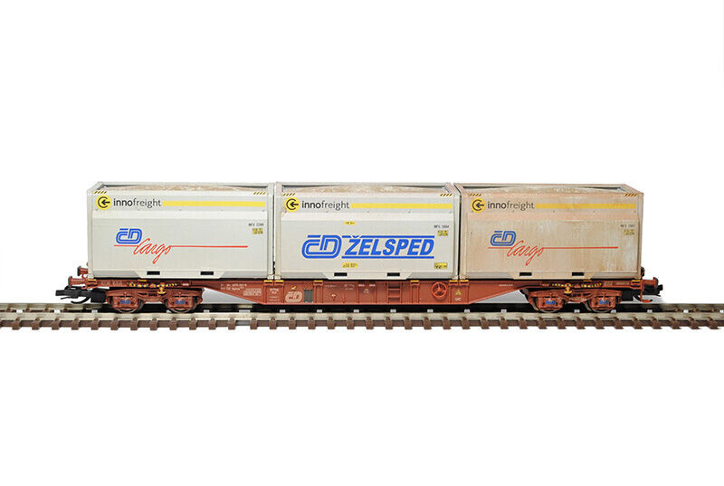 SDV Kontejnerový vůz Sgnss 55 ČD/ČDC 3 kontejnery 1:120