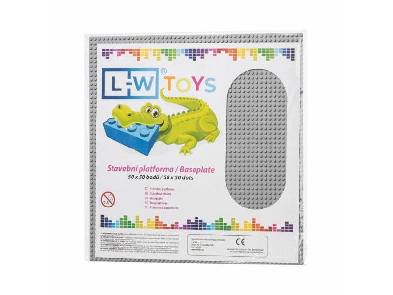 L-W Toys Velká podložka na stavění 50x50 bodů šedá