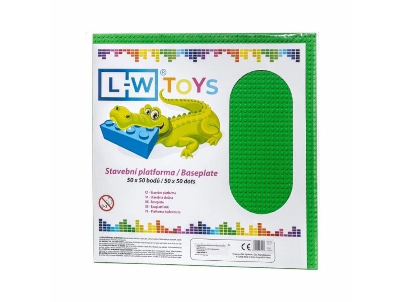 L-W Toys Velká podložka na stavění 50x50 bodů zelená