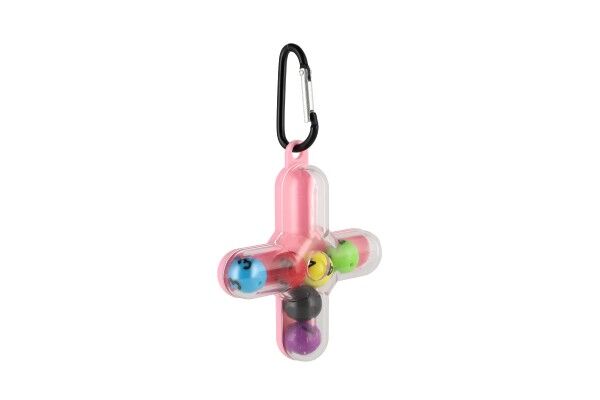 Přívěsek na klíče hlavolam růžový