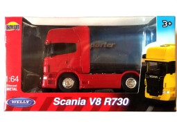 Welly Scania V8 R730 1:64 červená