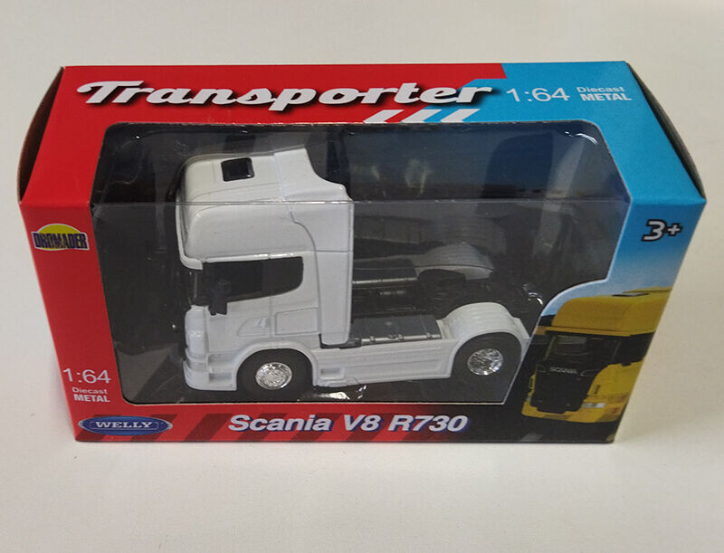 Welly Tahač Scania V8 R730 1:64 bílá