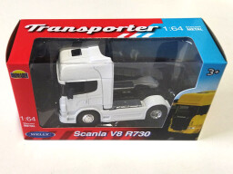 Welly Scania V8 R730 1:64 bílá