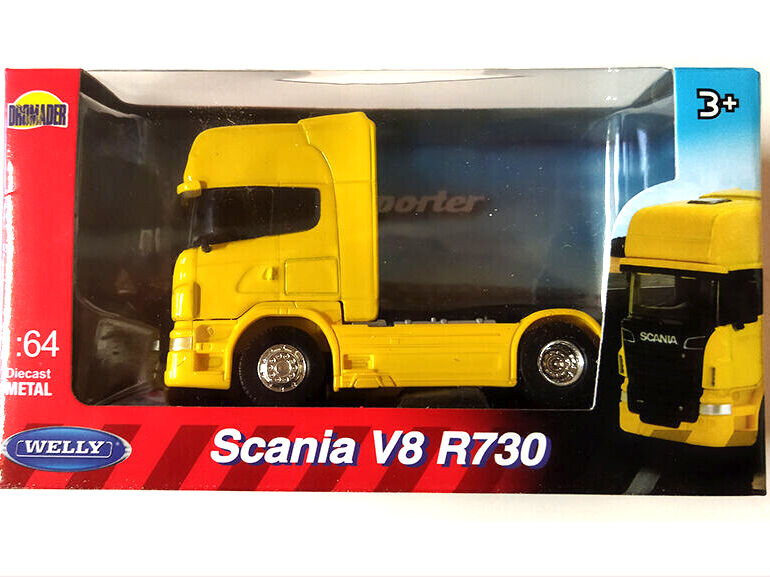 Welly Scania V8 R730 1:64 žlutá