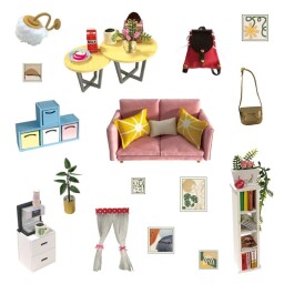 Miniatura domečku Obývací pokoj Sluneční paprsek