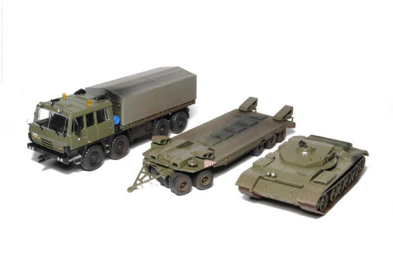 SDV Tatra 815 8×8 VT 26.265 1R, Transporta P50, T-55C-2 Favorit 1:87