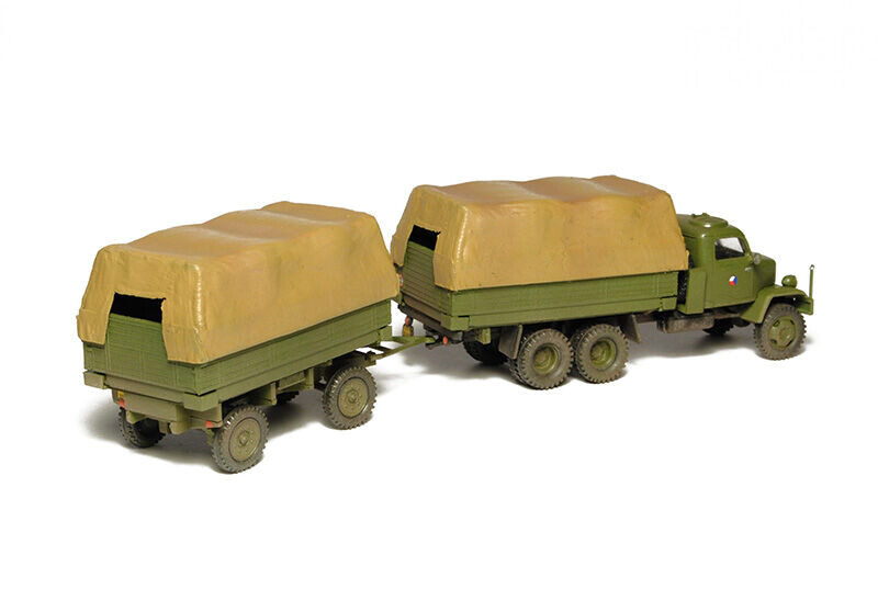 SDV Praga V3S valník, přívěs A3V 1:87