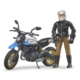 Bruder BWORLD Motocykl Scrambler Ducati Cafe Racer s jezdcem 1:16 
