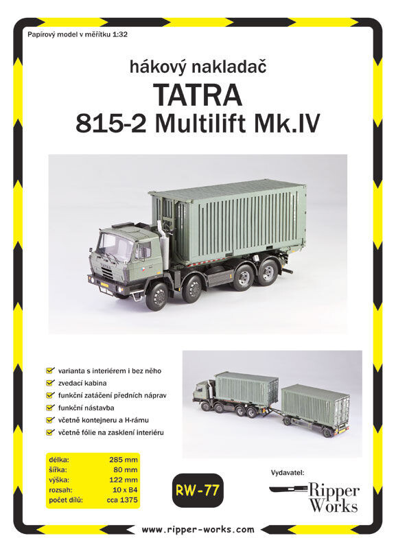 RW 77 Tatra 815-2 Multilift Mk.IV - hákový nakladač