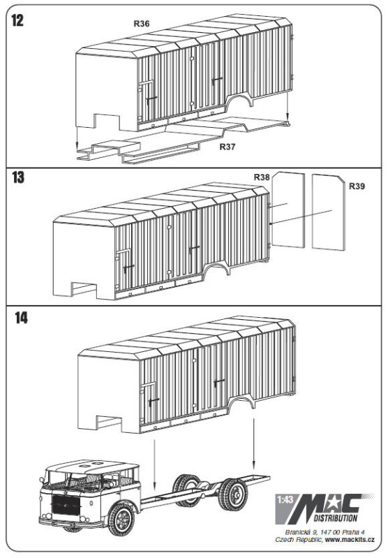 MAC Škoda 706 RTD Stěhovací vůz 1:43 