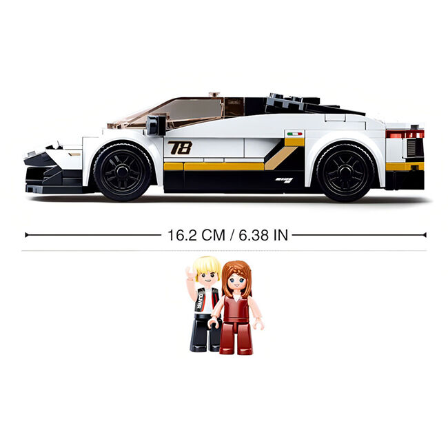 Sluban Model Bricks Bílý italský sporťák