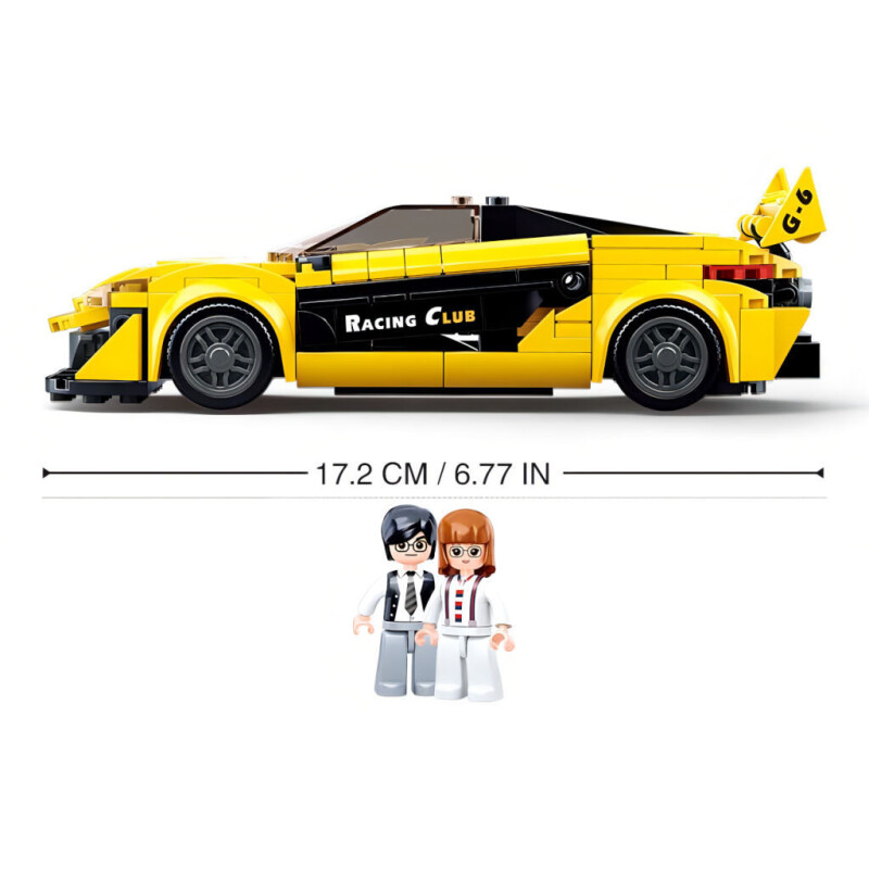 Sluban Model Bricks  Žlutý anglický sporťák