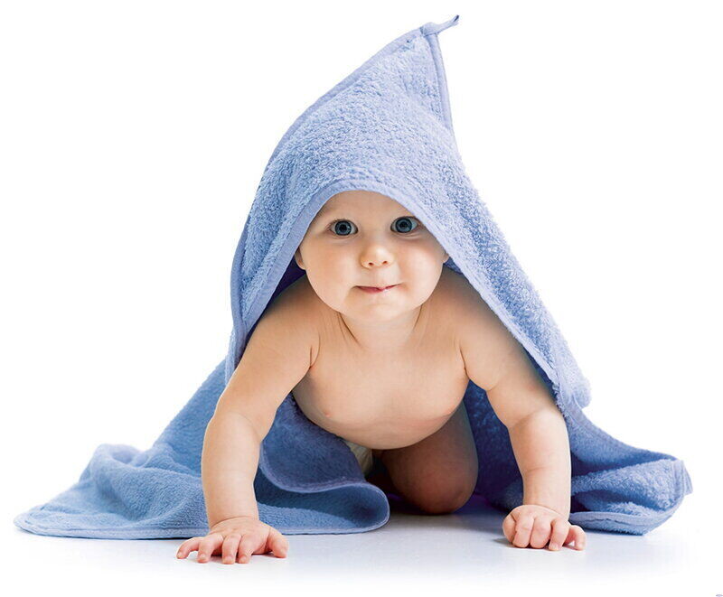 Dětská froté osuška s kapuckou 80x80cm sv.modrá
