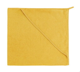 Dětská froté osuška s kapuckou 80x80cm žlutá