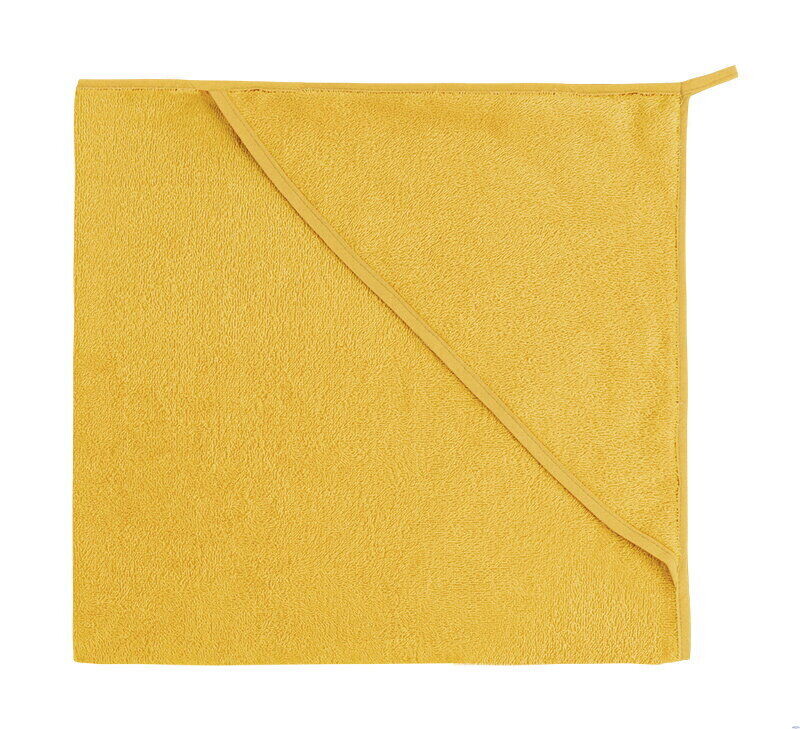 Dětská froté osuška s kapuckou 80x80cm žlutá