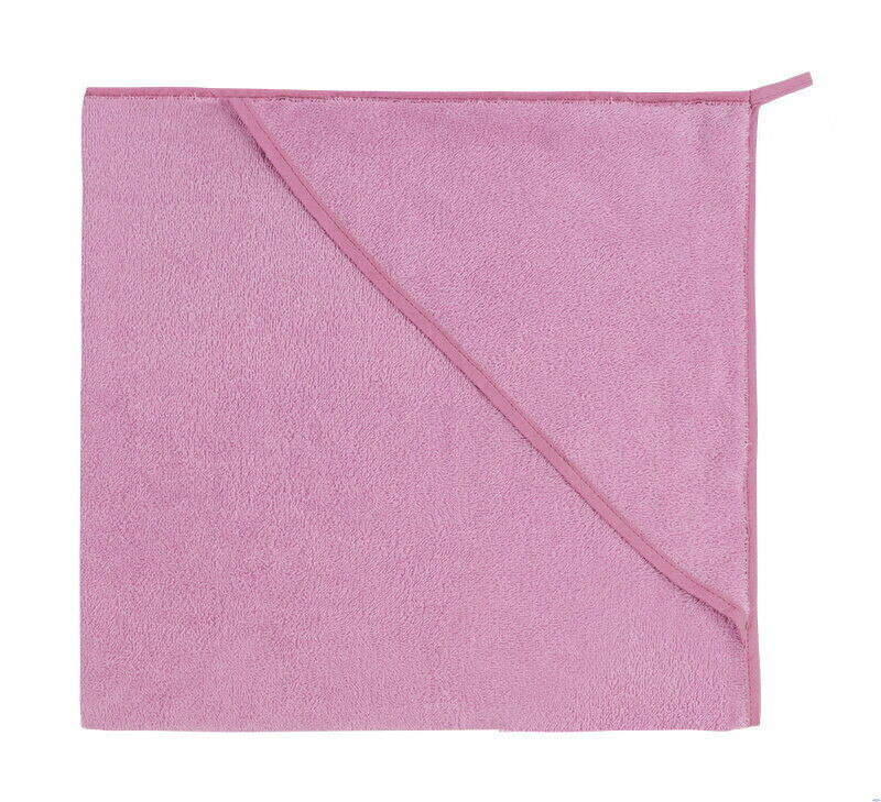 Dětská froté osuška s kapuckou 80x80cm růžová