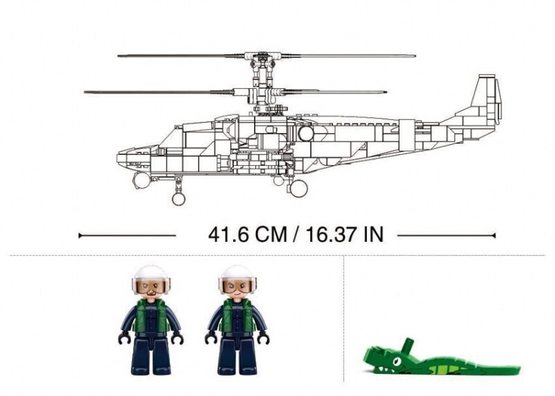 Sluban Model Bricks Bojový vrtulník KA-52S 