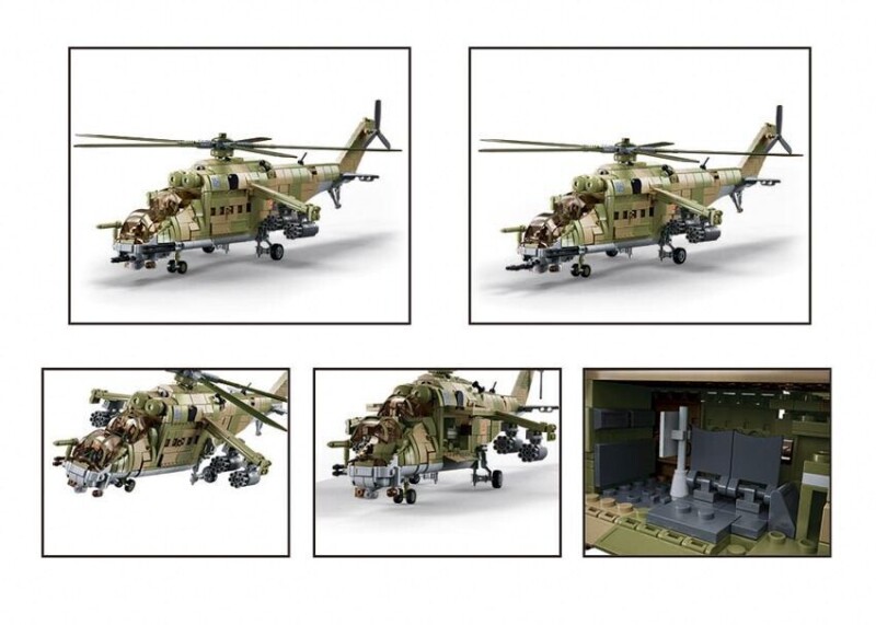 Sluban Model Bricks Bojový vrtulník MI-24S