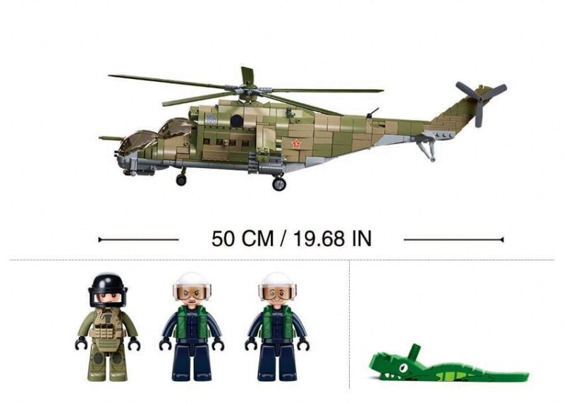 Sluban Model Bricks Bojový vrtulník MI-24S