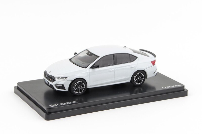 Abrex Škoda Octavia IV RS 1:43 Bílá Moon Metalíza