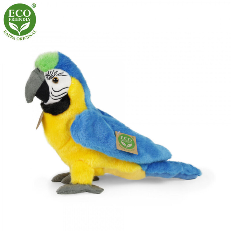 Rappa Plyšový papoušek modro-žlutý Ara Ararauna 24 cm