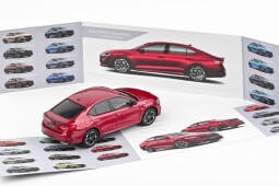 Abrex Škoda Octavia IV RS 1:43 Červená Volcano Metalíza
