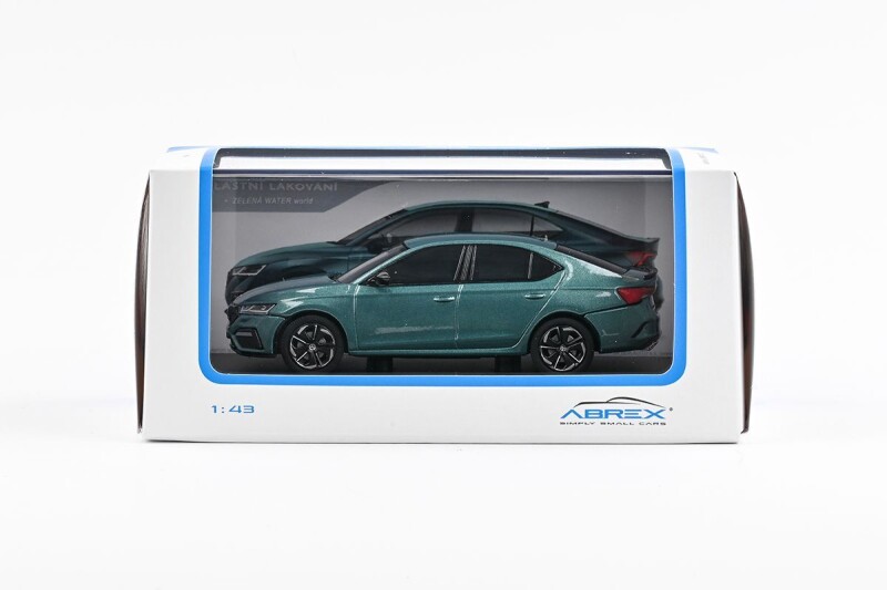 Abrex Škoda Octavia IV RS 1:43 Zelená Water World Metalíza