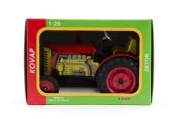 Traktor Zetor červený na klíček kov 14cm 1:25