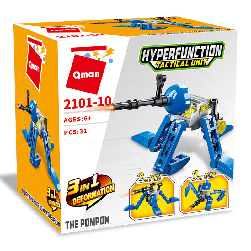 Qman Hyperfunction Tactical Unit Robot Pompom 3v1