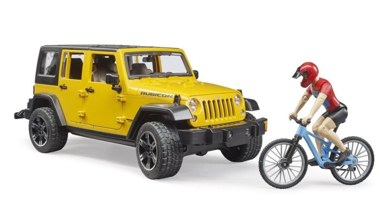 Bruder Jeep Wrangler Rubicon s cyklistou 1:16