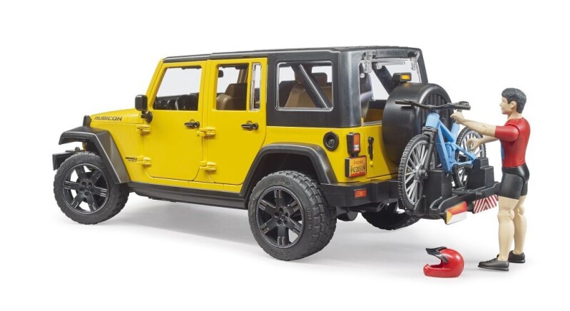 Bruder Jeep Wrangler Rubicon s cyklistou 1:16