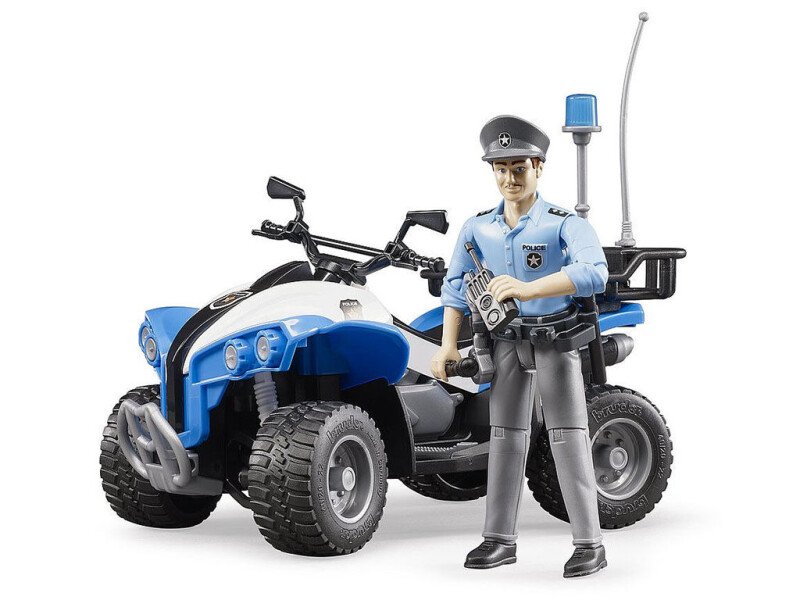 Bruder Čtyřkolka policie s figurkou 1:16