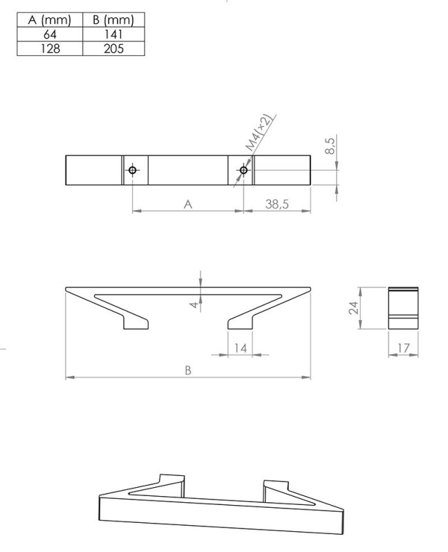 Úchytka Bench Černá matná