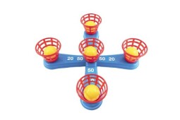 Házecí hra plast kříž s kruhy + košíčky s míčky