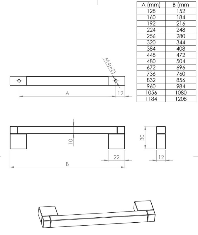 Úchytka Resina Černá matná