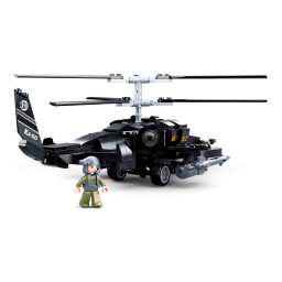 Sluban Model Bricks Bojový vrtulník Ka-50 Black Shark