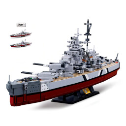 Sluban ModelBricks Bitevní loď Bismarck 2v1