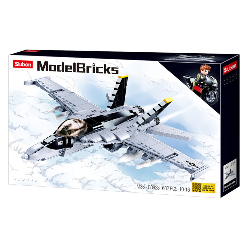Sluban Model Bricks Stíhačka F/A-18 Super Bumblebee