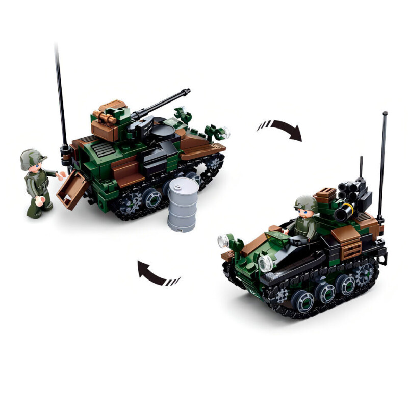 Sluban Model Bricks Malý tank Wiesel AWC 2v1